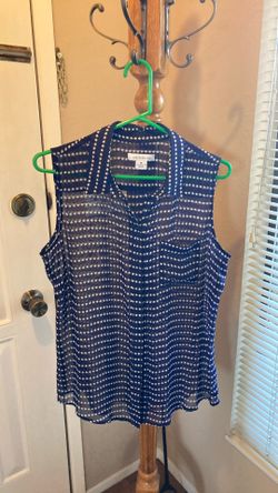 Navy Blue With White Stars All Over Sleeveless Top