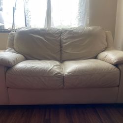 Leather Sofa Cream Color 