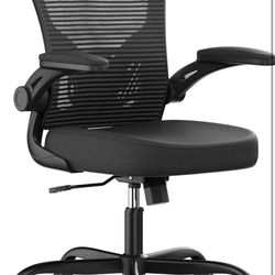 Office Chair, Ergonomic Desk Chairs 330LBS Capacity High Back Mesh Computer Chair with Flip-up Armrests, Comfy Work with Adjustable Lumbar Support, Ro