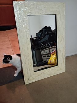 Large Wall Mirror with Mother of Pearl Frame