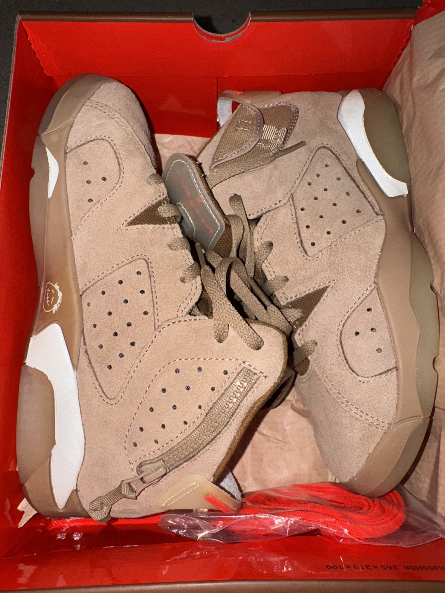 TRAVIS SCOTT JORDAN 6S RETRO BRITISH KHAKI.