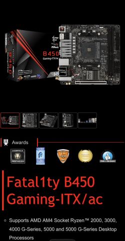 ASRock Fatality B450 ac/itx