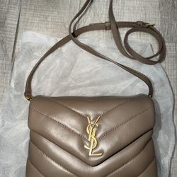 YSL Designer Handbag, Color Taupe 