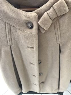 Janie and Jack Camel Bow tie wool coat