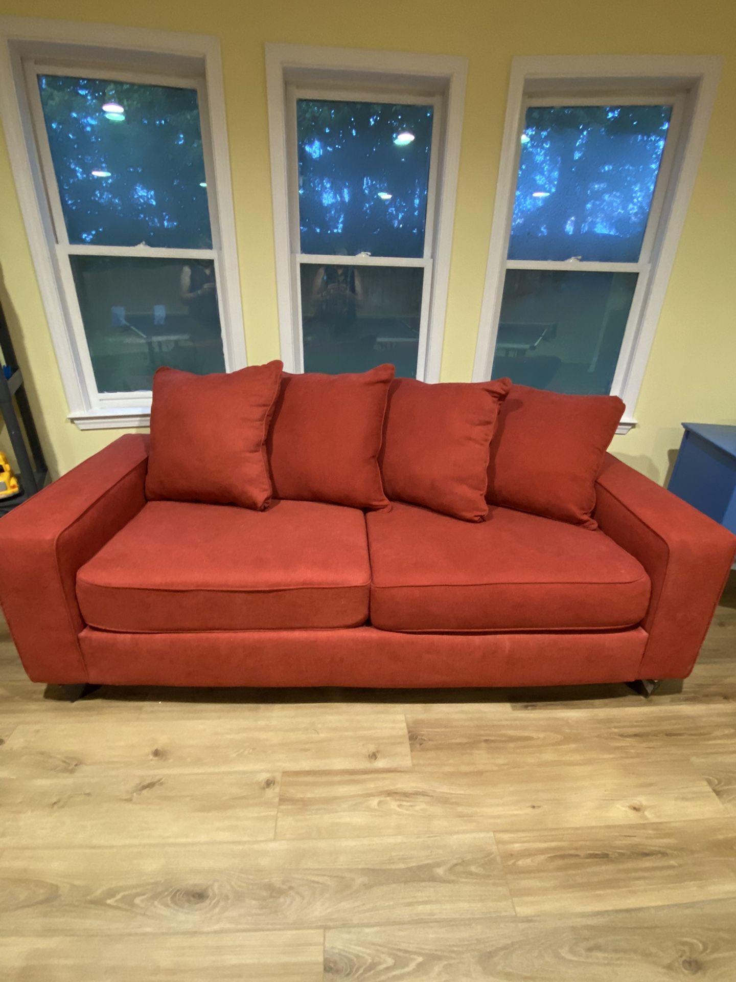 Full-size Rust-red Sofa, 83”