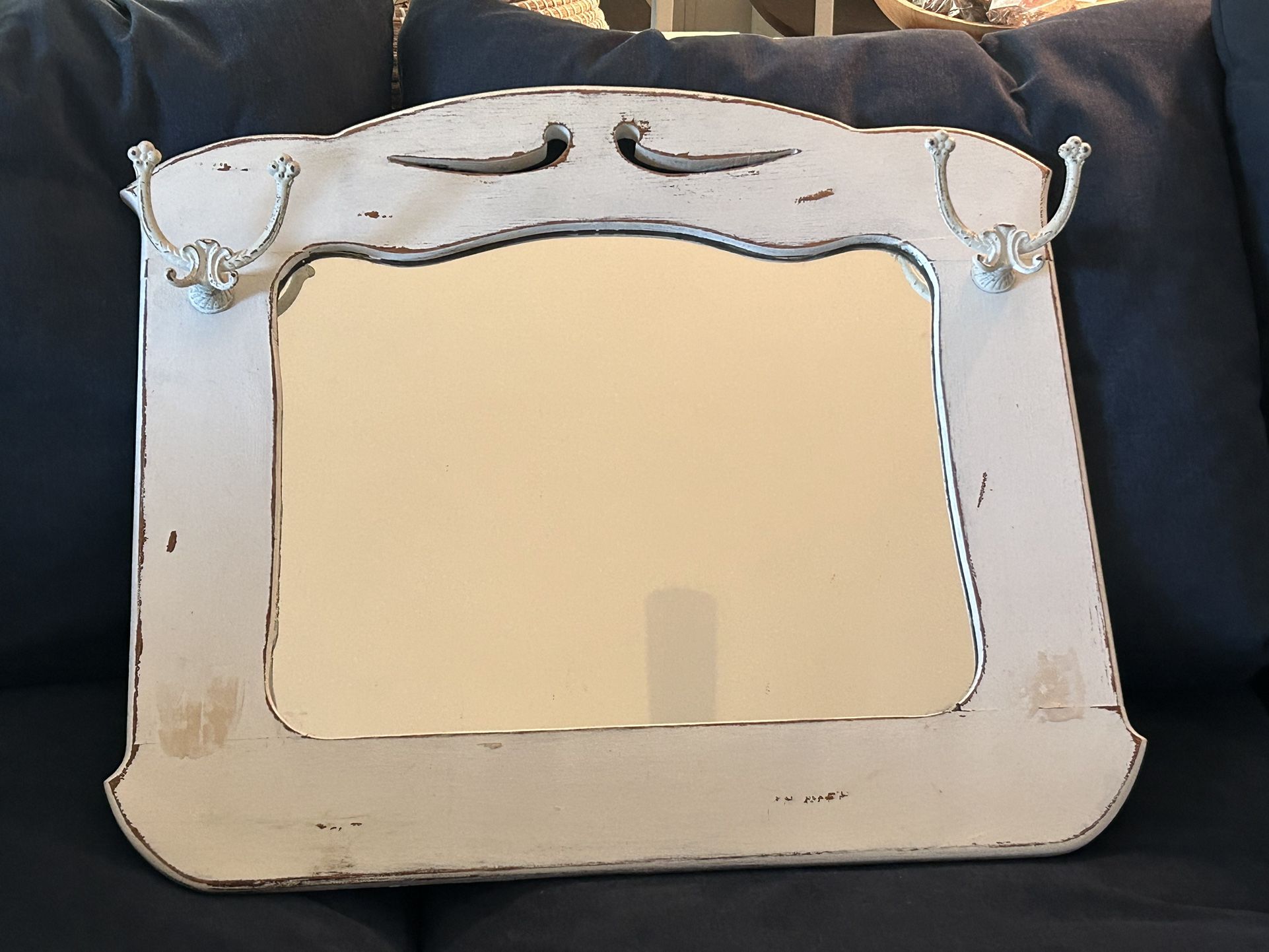 Vintage Mirror With Hooks