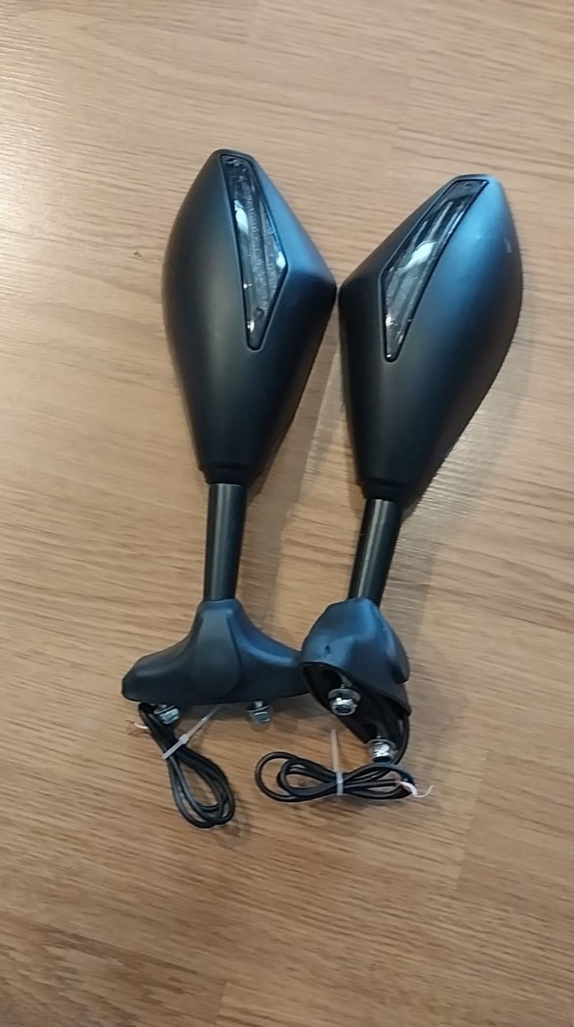 Motorcycle Mirror With LED Light Brand New