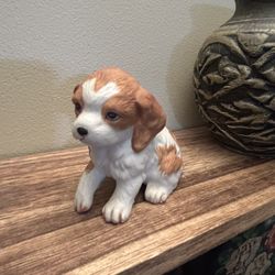 vintage homco 1990s ceramic hand painted cocker spaniel puppy #8828 3"h x 2.75"