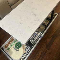 White granite stone table 36.5x23.5x17.5