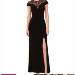 Adrianna Papell Women's Beaded Jersey Gown in Black size 4