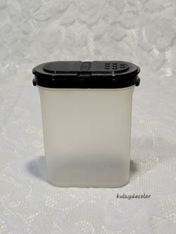 Vintage Tupperware Modular Mate Spice Container White Black Lid Kitchen Storage