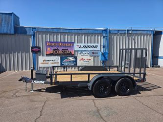 2026 Lamar 77x12 Tandem Axle Utility Trailer 7k GVWR - toolbox