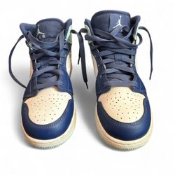 Jordan 1 Mid "Blue Mint" Mystic Navy/Mint Foam-White (554725 413) 