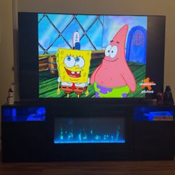 65” Samsung TV & Entertainment Center W/Fireplace