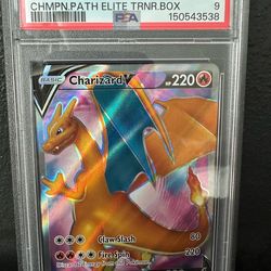 Pokemon Charizard V BSP 2020 Champions Path ETB #050 Full Art Holo Rare PSA 9