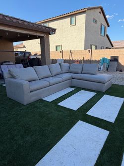 Large Gray Sectional Sofa with Chaise