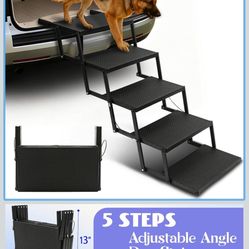 Dog Steps for Car,Truck,25.6" H Foldable Dog Stairs for Large Dogs,Lightweight Pet Stairs Supports Up to 350 lbs,5 Steps