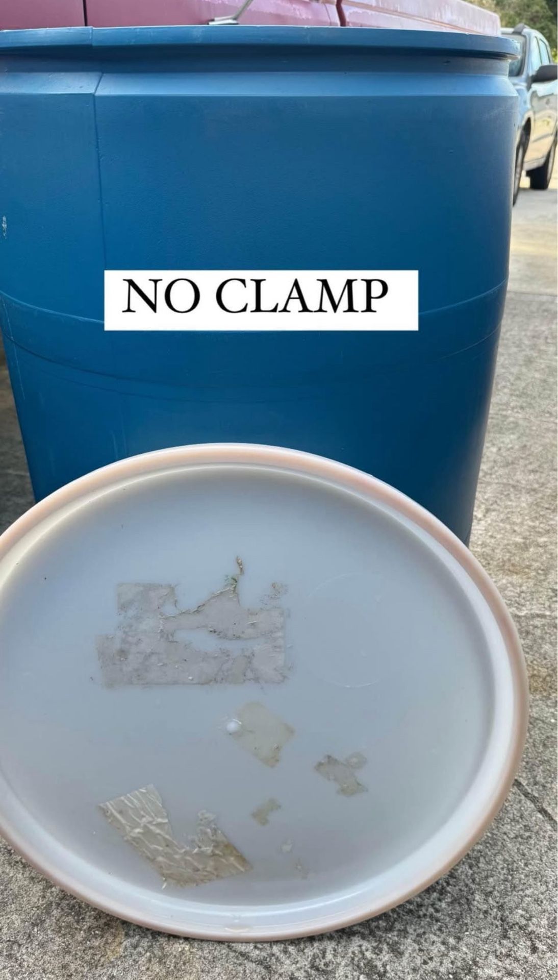 Barrels with Removable Lids (No Clamp Included) $35 Each