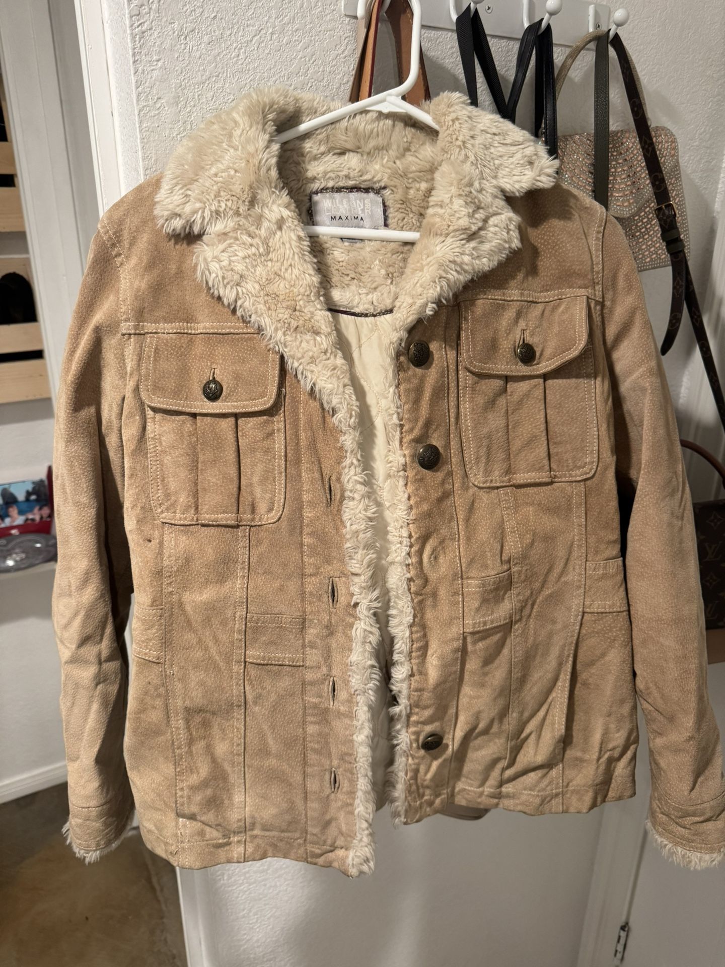 Leather Jacket Beige