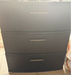 Brown Plastic 3-Drawer Storage Unit