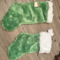 2 Green Christmas Stockings