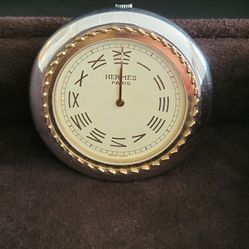 Hermes Travel Desk Alarm Pocket Watch Clock- EUC! 
