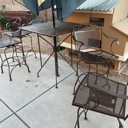 Bar Height Metal Table And 4 Chairs