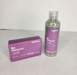 Sonoma Goods For Life Be Relaxed Lavender Blossom Bar Soap and Bath Salts Set