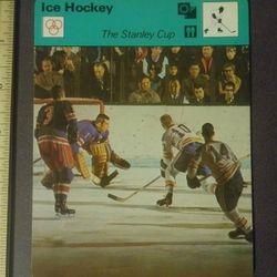 1979 Sportscaster The Stanley Cup Eddie Giacomin NHL Ice Hockey Sport Photo Large Over-sized Card HTF Collectible Vintage Italy.
