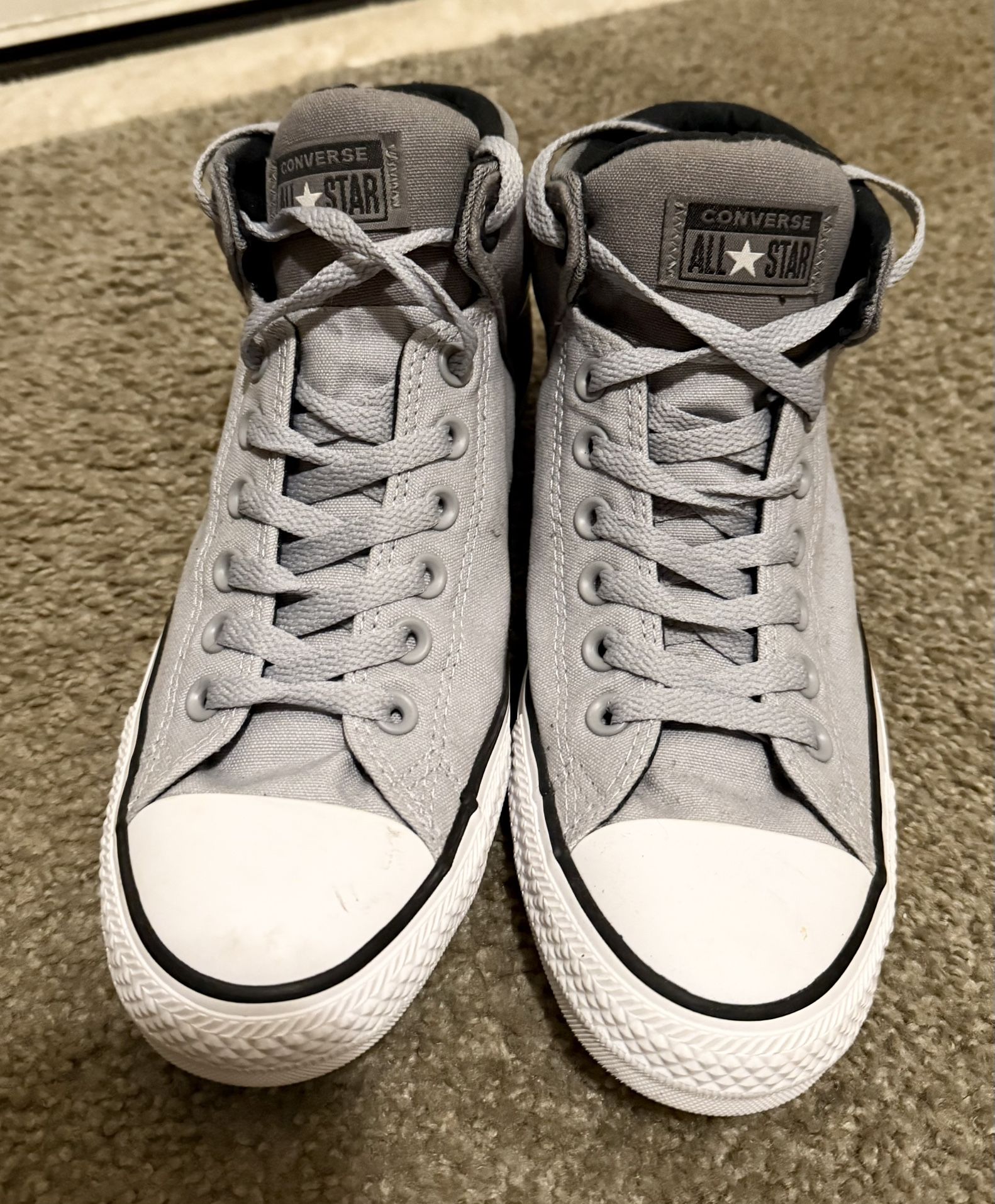 Size 8 - Converse Chuck Taylor All Star Street Mid Silver/Grey Men’s