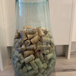 Really Nice Large Glass Vase With Corks