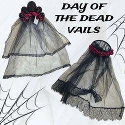 Halloween Day of the Dead BlackVails Crown Headbands 🎃🌹✨️2 AVAILABLE -$6 EACH