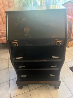 Vintage Black desk Cabinet approx H37.5”L20”
