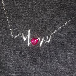 Silver Heartbeat Necklace 
