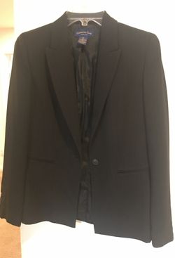 Women 4p work jacket formal dark navy with purple lines