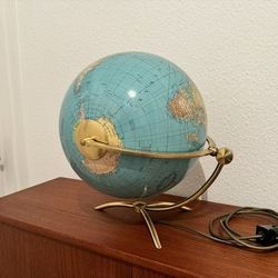 Vintage Glass Earth Globe by Paul Ostergaard 1950s