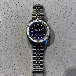 SEIKO DIVER 7002-7000 LOVELY BLUE SUNBURST MODDED AUTOMATIC MENS WATCH