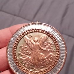 1(contact info removed) 50 Pesos United Mexicanos Coin Pendant 