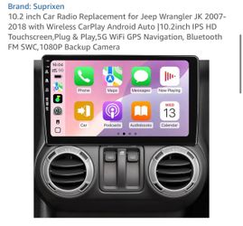 Suprixen 10.2" Car Radio for Jeep Wrangler JK