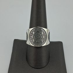 Silver Ring Mayan Calendar Unisex 