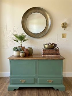 Refinished Wooden Entryway Chest / Credenza - Chest With 2 Drawers. Vintage Drexel