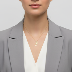 10K Yellow Gold Diamond Cut Letter "P" Pendant