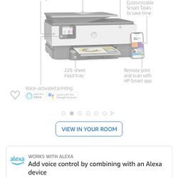 HP OfficeJet Pro 8025 All-in-One Wireless Printer, Smart Home Office Productivity, HP Instant Ink, Works with Alexa (1KR57A