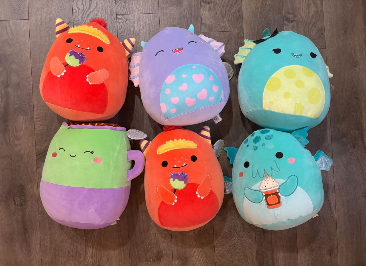 Lot of 6, 12” inch Halloween Squishmallow