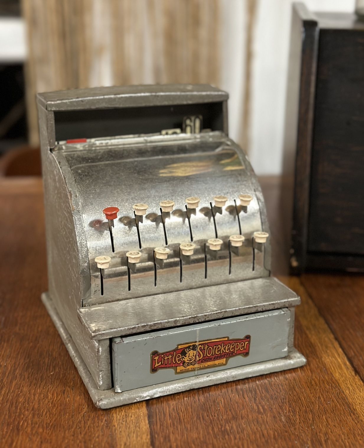 Vintage Rare 1940s  Steel Cash Register Child’s Toy