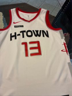 Nike Houston Rockets H-Town NBA Swingman Jersey Mens 44 White James Harden #13