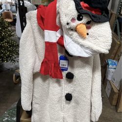 Arvilhill Men's 2 Pcs Christmas Snowman Santa Onesie Fleece Holiday Funny Classic Xmas Costume (S-XXL)