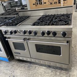 Viking Professional 48” Range Stove Dual Fuel Stainless Steel 