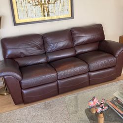 Leather sofa and love seat