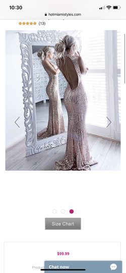Hot Miami styles Rose Gold Sequins Open Back Maxi Gown